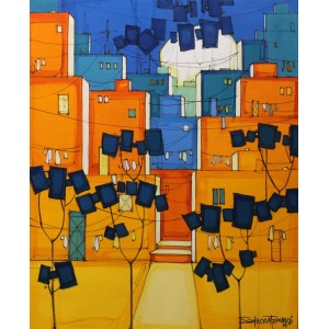 Salman Farooqi, 24 x 30 Inch, Acrylic on Canvas, Cityscape Painting, AC-SF-284